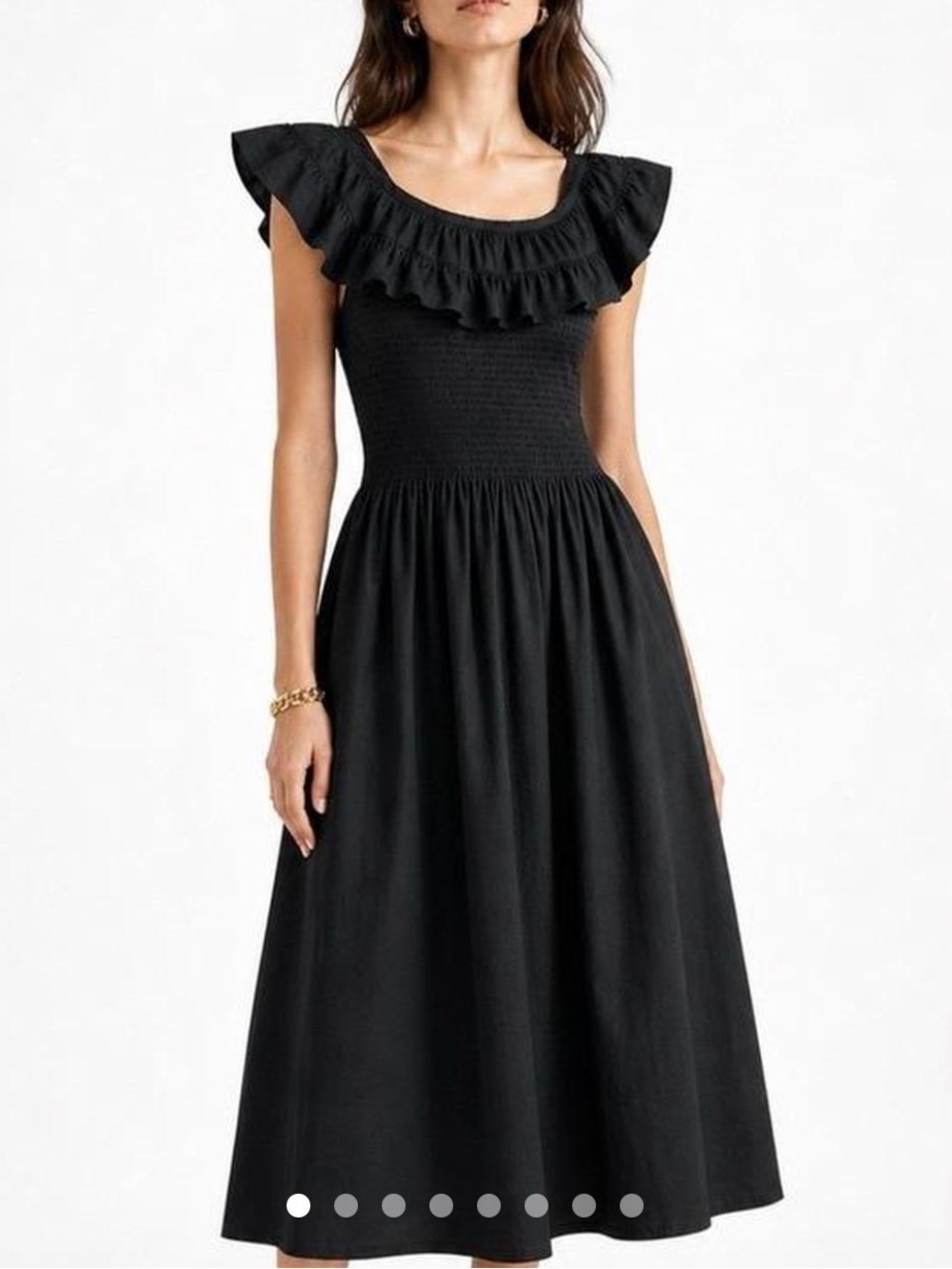 Hill House Akilah Black Smocked Nap Dress